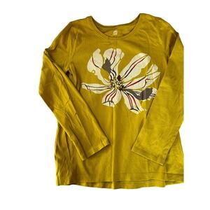 Tea Collection Mustard Yellow Floral Shirt size 12